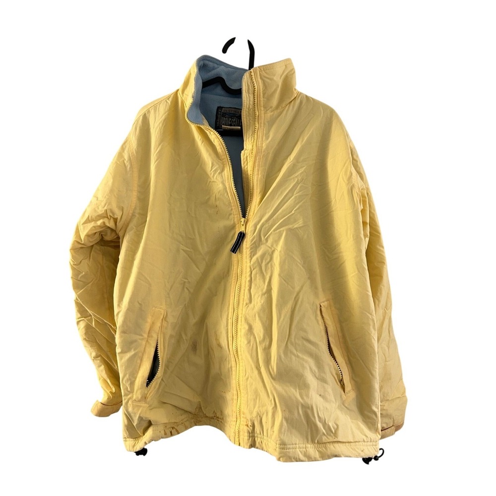 Above Sea Level Jacket Mens Medium Yellow Fair Full Zip Fleece Lined Nylon Shell